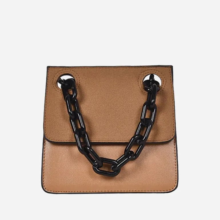 Petit sac besace avec anse bandoulière à chaîne en grosse maille noire^Sac Bandoulière Store