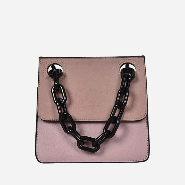 Petit sac besace avec anse bandoulière à chaîne en grosse maille noire^Sac Bandoulière Store