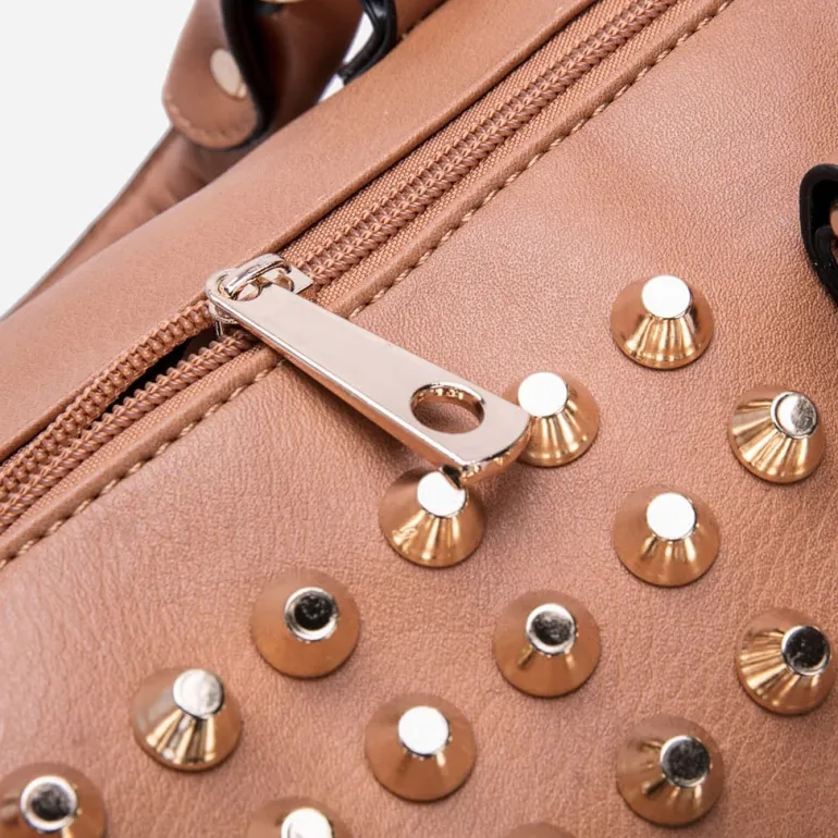 Sac à main cuir clouté type bowling^Sac Bandoulière Sale