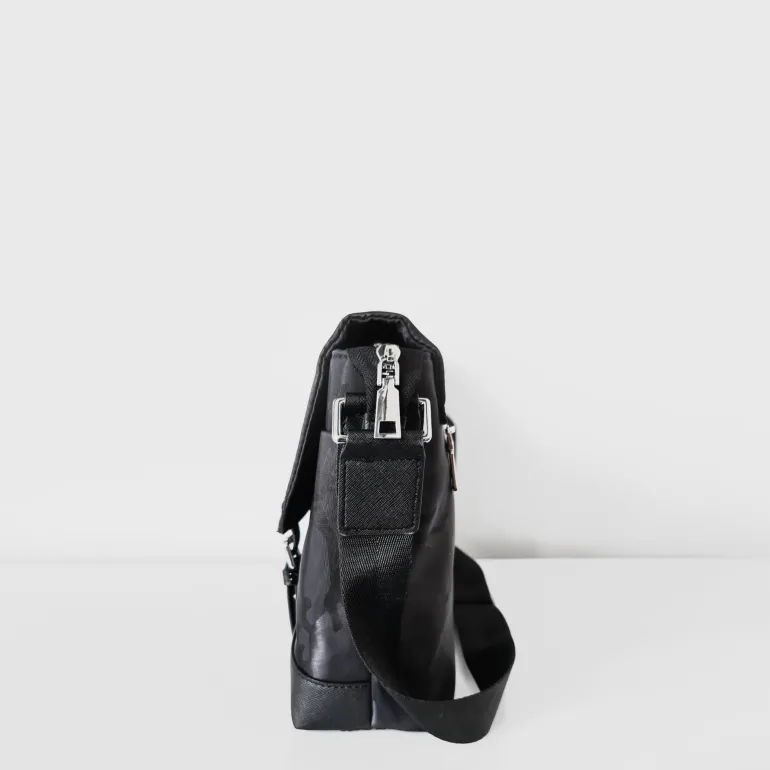 Sac besace Oxford camouflage avec garniture cuir safiano^Sac Bandoulière Cheap