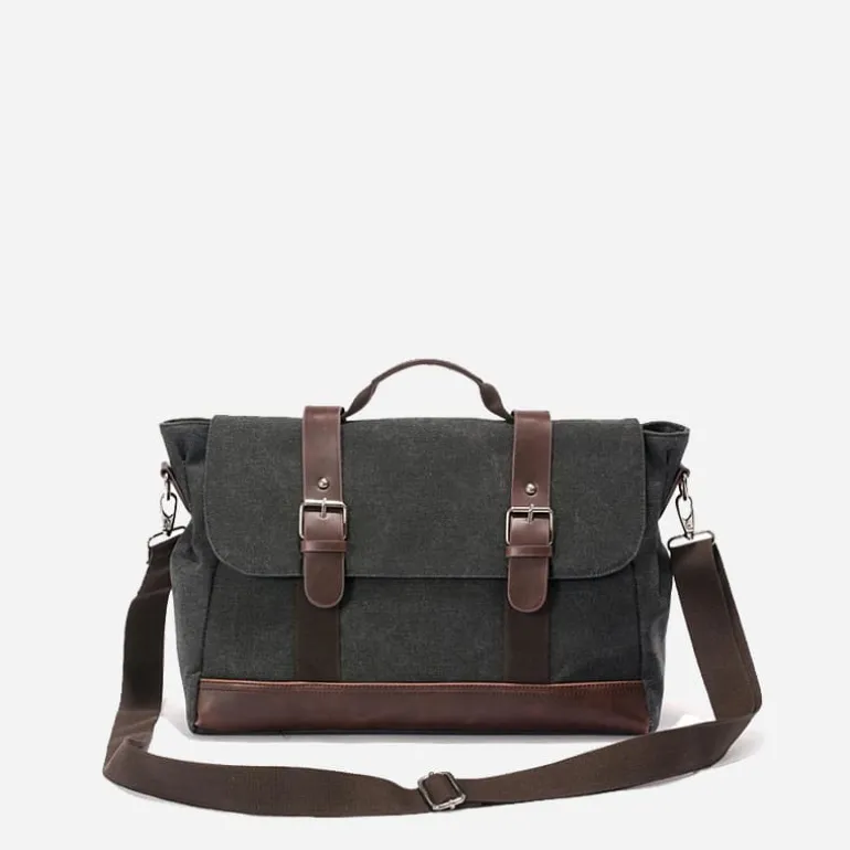 Sac besace pour homme en toile avec bandoulière et poignée^Sac Bandoulière Outlet