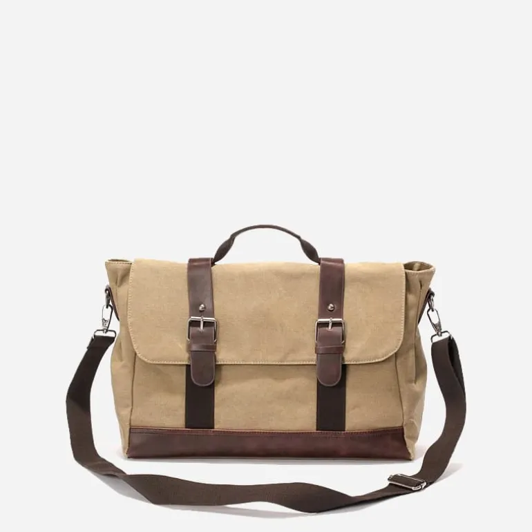 Sac besace pour homme en toile avec bandoulière et poignée^Sac Bandoulière Outlet