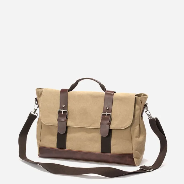 Sac besace pour homme en toile avec bandoulière et poignée^Sac Bandoulière Outlet