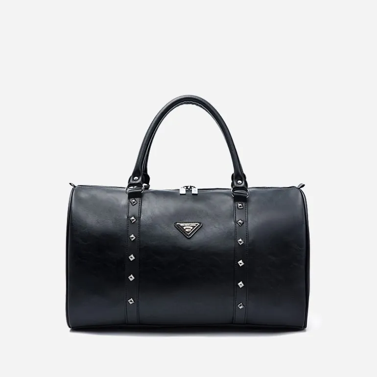 Sac voyage 48h et sac weekend en cuir noir clouté^Sac Bandoulière Shop