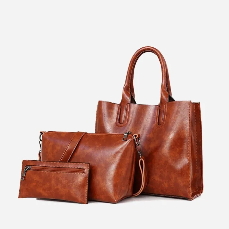 Set de sacs cuir pour femme et petite maroquinerie assortie^Sac Bandoulière New